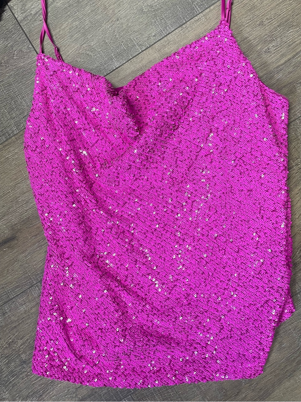 Generation Love Monet Hot Pink Sequin Cowl Neck Cami Party Festive
